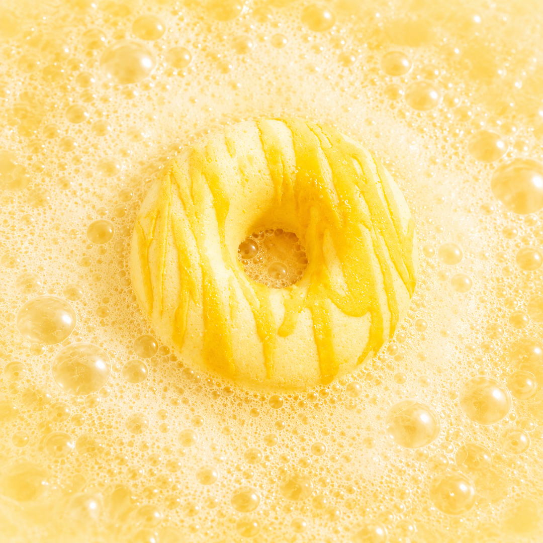 Limon Kokulu Donut Banyo Topu — Nem Bombası, Jakuzi & Küvet Topu, 150 gr