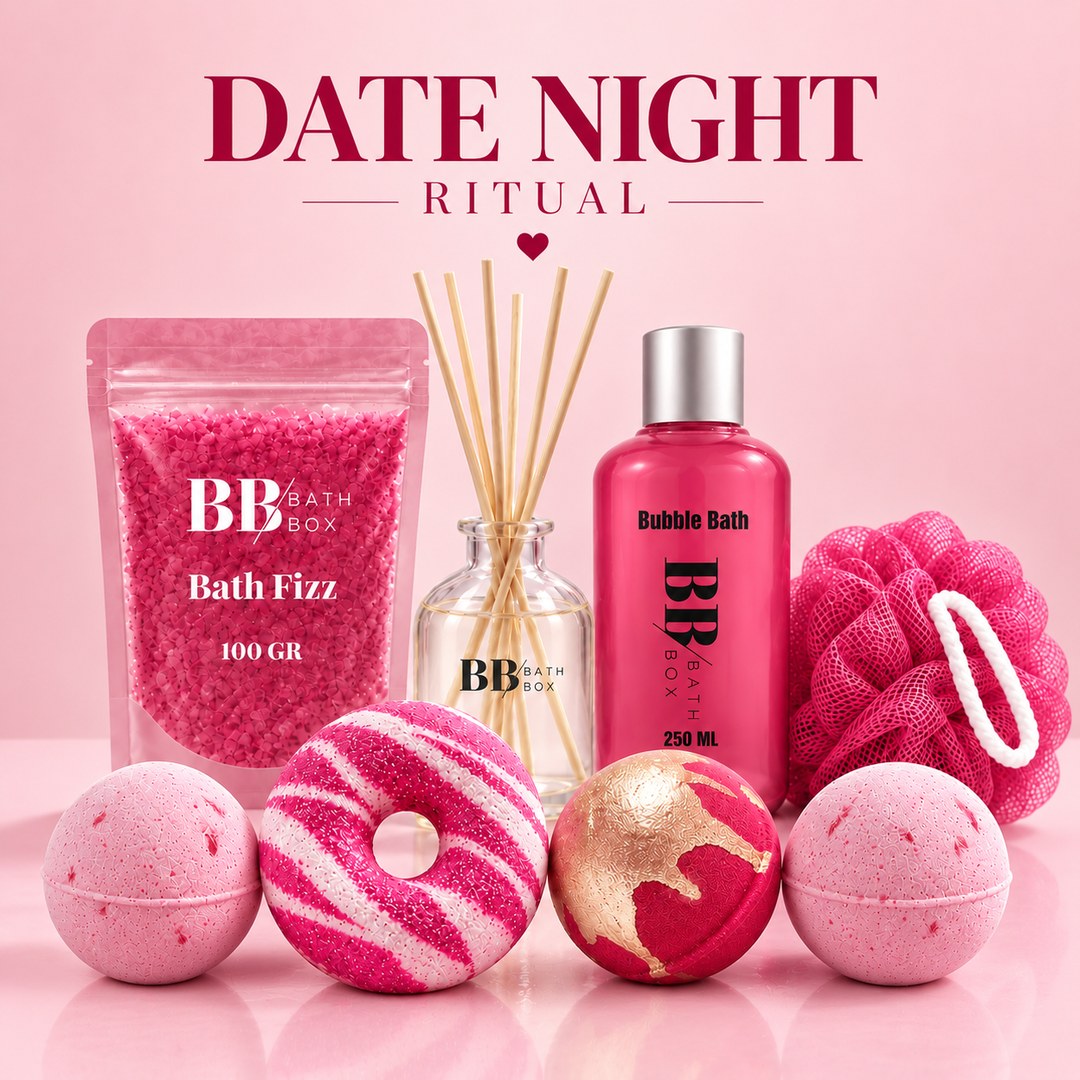 Date Night Ritual Banyo & Spa Hediye Seti — Romantik Gül, 8 Parça