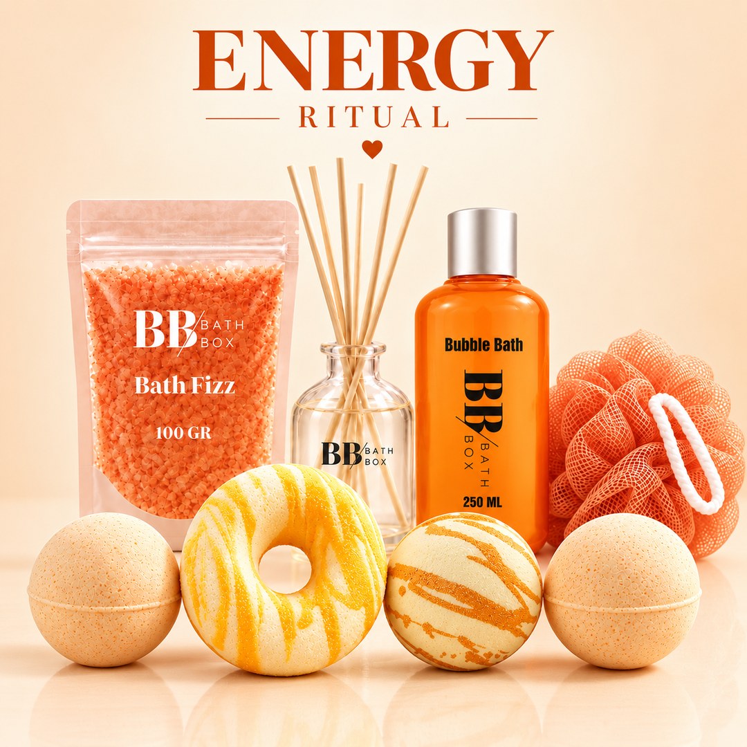 Energy Ritual Banyo & Spa Hediye Seti — Portakallı, 8 Parça
