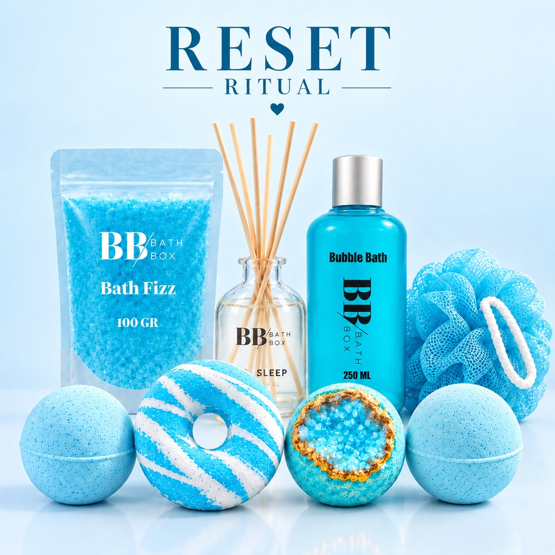 Reset Ritual Banyo & Spa Hediye Seti — Ferah Deniz Kokusu, 8 Parça