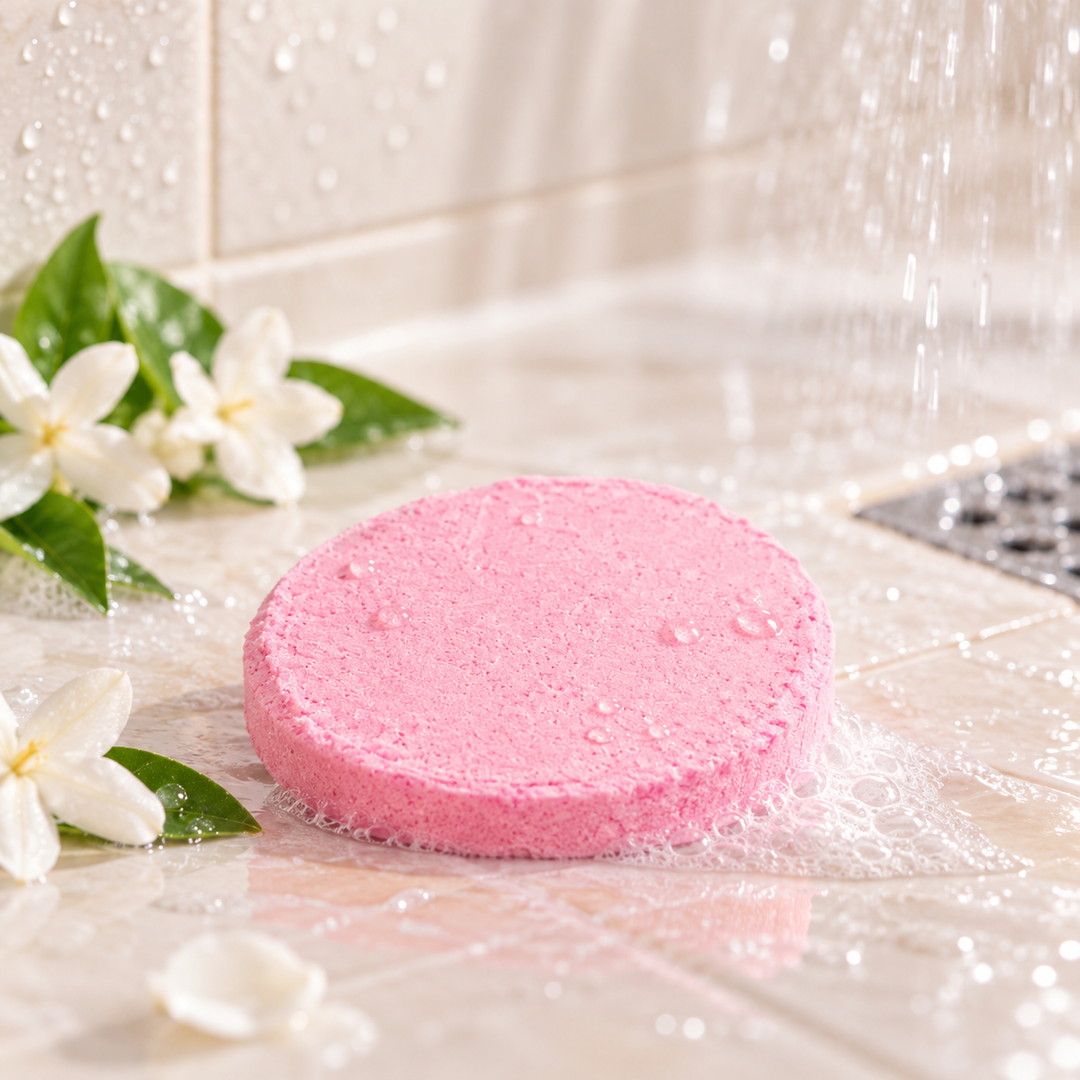 Kiraz Çiçeği Duş Tableti — Aromaterapi Buhar Tableti, Shower Steamer, 80 gr