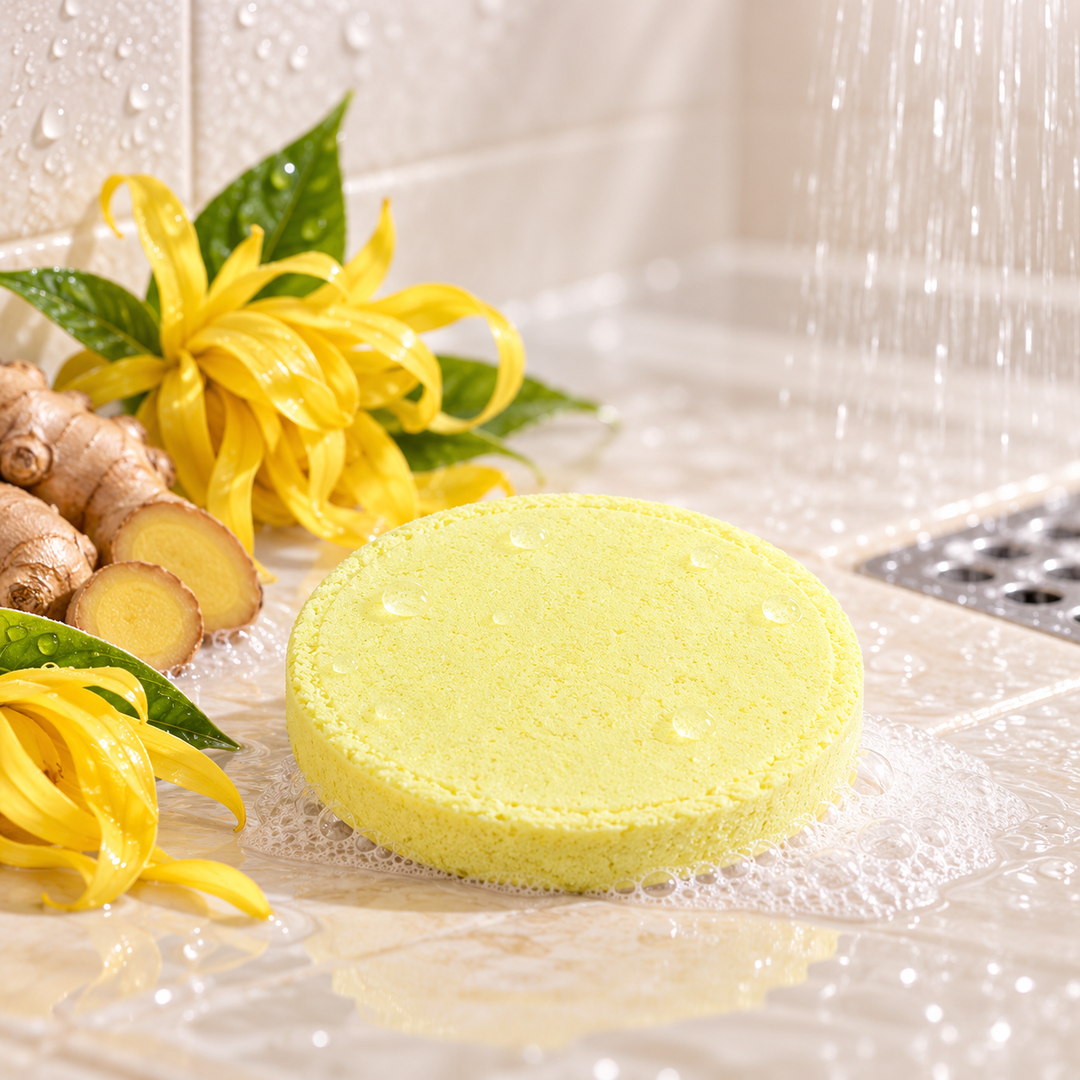 Ylang Ylang Duş Tableti — Aromaterapi Buhar Tableti, Shower Steamer, 80 gr